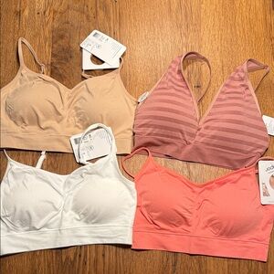 Jockey Women's Bralette Set of 4 - Tan, Pink, White, Coral NWT